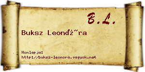 Buksz Leonóra névjegykártya